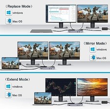 QGeeM USB 3.0 Docking Station,Single 5K/Dual HDMI DispalyPort 4K@60Hz Display - picture