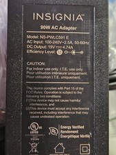 Insignia NS-PWLC591 E 90W AC Adapter 19V 4.74A Laptop Power Cord picture