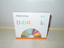 2009 MEMOREX NEW SEALED DVD-R 16X 4.7GB 120 MIN 5 PACK DISCS picture