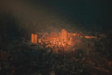 Landscape architecture city gradient japan osaka sunset Custom Gaming Mat Desk picture