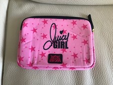 Juicy Couture Pink Stars Print Mini Zip iPad Case Pink Navy Girls Kindle picture