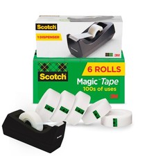 Scotch Magic Tape 6 Rolls 3/4 x 1000 with Desktop Dispenser picture