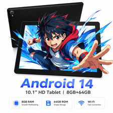 AEEZO 10.1 inch Octa-Core Android14 Tablet 8+64GB ROM,Dual Camera Bluetooth WIFI picture