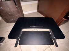 VIVO Adjustable Foldable Laptop Stand/Riser Black Metal Wood for 15 17 in Laptop picture