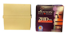 Imation 2HD MAC Formatted Floppy Disk 3.5 PLUS VTG. Tandy Disk Holder picture