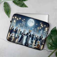 Elegant Cat Ballroom Dance Laptop Sleeve - Cover for Cat Lovers picture