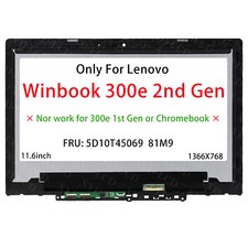 For Lenovo Winbook 300e 2nd Gen LCDTouch Screen W/ Bezel 11.6 HD 5D10T45069 New picture