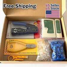 RJ45 Crimping Tool Kit, Ethernet Pass through Crimper, Network Cat5e Cat5 Cat6 picture