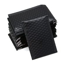 25 Pack 4x6 Inches Small Black Poly Bubble Lined Mailers Padded Shipping  picture