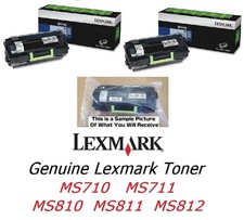 2 Half New Genuine Lexmark 521HE Toner MS710 MS711 MS811  52D1H0E -- 50% Toner picture