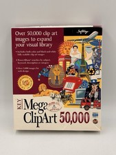 Vintage SoftKey Key Mega ClipArt 50,000 CD-ROM Windows 95/3.1 Clip Art Software picture