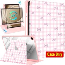 360 Degree Rotating Folio Cover Case for Samsung Galaxy Tab A11+ 2025, Pink Bow picture