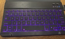 Nulaxy KM12 Bluetooth Backlit Keyboard Wireless Rechargeable Multi Device w Case picture