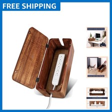 Elegant Mango Wood Cable Management Box - Stylish Wire Organizer 15.6