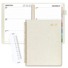Planner 9 x11.2 Weekly Monthly 12 Month July 2026 Vegan Leather Beige 2026-2027 picture