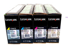SET 4 GENUINE  LEXMARK C746H1KG C748H1CG C748H1MG C748H1YG NEW SEALED picture