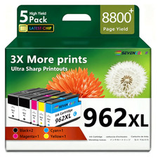 962XL Ink Cartridges Use with OfficeJet Pro 9010 9020 Printer (2K/CMY, 5 Pack) picture