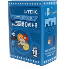 TDK Digital Hollywood DVD-R DVR 4.7GB 8x Slim Case – 10-Pack (5 Designs) picture