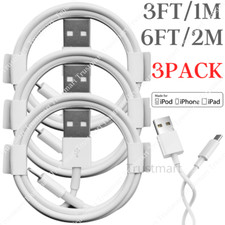 3 Pack 3ft 6ft Charging Cord For iPhone XR 11 Pro 8 7 6 5c 4s USB Charger Cable picture