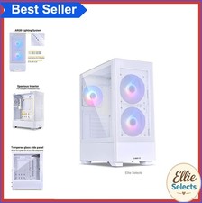 High Airflow ATX PC Case White Mesh Front Panel Mid-Tower 3 ARGB PWM Fans USB picture