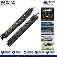 Versatile 8 Outlet Rack Mount Power Strip - Independent Switch, 1200J Surge picture