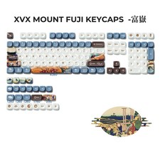 XVX Ceramic Glaze PBT Keycaps 129 Keys MOA Profile 5-Side Dye-Sub Green/White picture