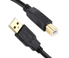 USB Printer Cable 6ft USB-A to USB-B Black High Speed for Printers picture
