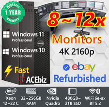 Dell Trading Computer 8~12x Monitor Windows 11 10/Xeon 22C/256GB RAM/SSD/WiFi 6e picture