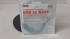 QVS USB to RJ45 Rollover Router Converter Cable for Cisco, 6ft, light blue picture