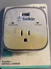 NEW BELKIN SURGEPLUS SURGE PROTECTED USB WALL CHARGER PLUS PLUG 2.1 AMP 10 WATT picture