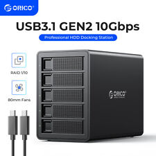 ORICO 5Bay Hard Drive Enclosure Daisy Chain 10Gbps Type-C HDD Docking Station picture