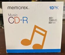 NEW MEMOREX CD-R 10 PACK - 40X / 700MB/ 80MIN With Cases picture