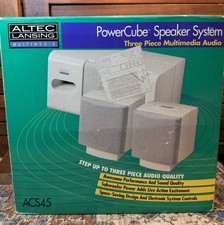 Vtg 90s Altec Lansing ACS45 Multimedia PowerCube Computer PC Speaker System Rare picture