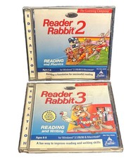 VINTAGE 90s Reader Rabbit PC CD Rom Lot, 2 & 3 Educational Reading Games Age 5-9 picture