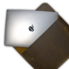 Genuine Handmade Full Grain Pure Leather MacBook Cover/Case Slim , 13 x 9.25inch picture