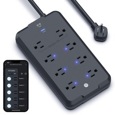 Geeni Surge Ultra Smart 8-Outlet Surge Protector 1200J 6ft Cord Black picture