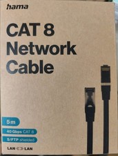 Hama Computer Cat 8 Network Cable 5m 40Gbps S/FTP RJ45 Black picture