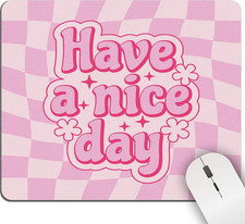 Light Pink Checkered Mouse Pad Cute Aesthetic Girly Retro Mousepad picture