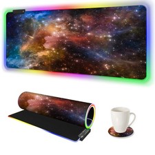 AIMSA Large Gaming Mouse Pad RGB, Keyboard Led Mousepad Extended 35.4 x 15.8 ... picture