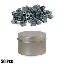 50 Pcs #12-24 Cage Nuts Square Rack Mount Server Data Cabinet PC Case Steel Zinc picture
