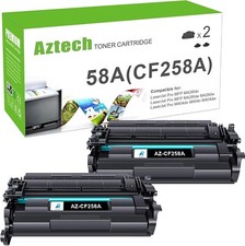 Aztech Compatible Toner Cart Replacement for HP 58A CF258A Black 2 Pack NO CHIP picture