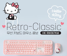 [Hello Kitty] Hello Kitty Wireless Keyboard Mouse Set Retro Typing Keyboard picture