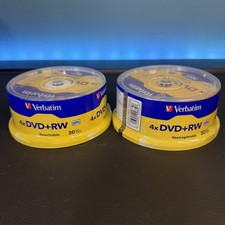 Verbatim 4x DVD+RW Discs Lot 2 Packs 4.7GB 120min 30pk 94834 Sealed Rewritable picture