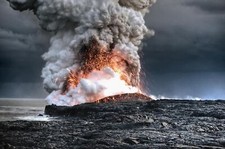 Landscape nature volcano eruption hawaii Custom Gaming Mat Desk picture