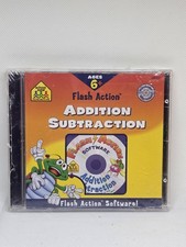 Software PC School Zone Flash Action Addition Subtraction Age 6+ NEW Jewel picture