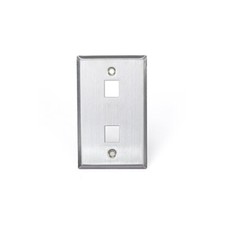 Leviton 43080-1S2 Stainless Steel Quickport Wallplate Single Gang 2-Port picture