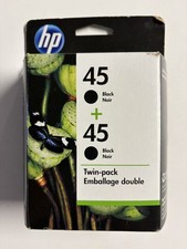 GENUINE HP 45 45 C6650FN BLACK TWIN PACK INK CARTRIDGES NEW SEALED BOX picture