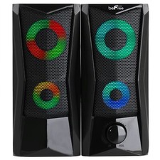 beFree Sound Computer Gaming Speakers with Color LED RGB Lights picture