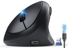 TECKNET Bluetooth Wireless Ergonomic Vertical Mouse 4800 DPI Adjustable Black picture