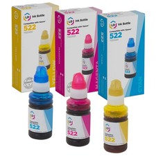 LD Compatible Epson 522 EcoTank Ink Bottles Cyan Magenta Yellow ET-2720, ET-4700 picture